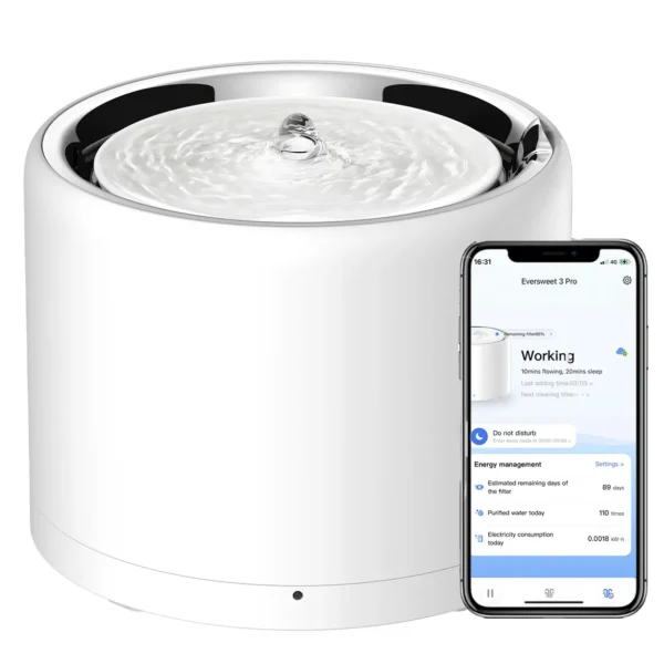 fuente de agua para gatos de acero inoxidable petkit